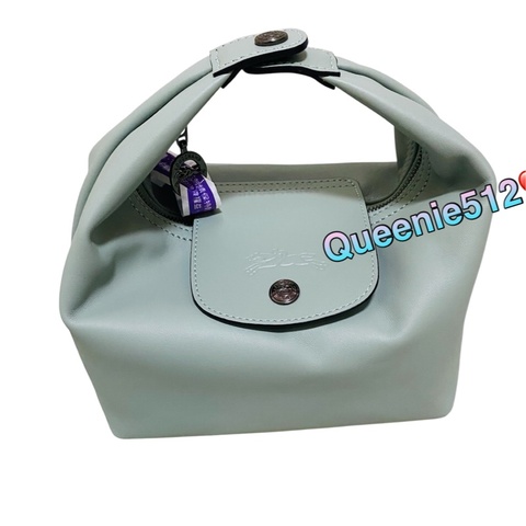 全新閑置品LONGCHAMP 專櫃款Le Pliage Xtra XS 牛皮 手提包 飯盒包 馬鞭草綠