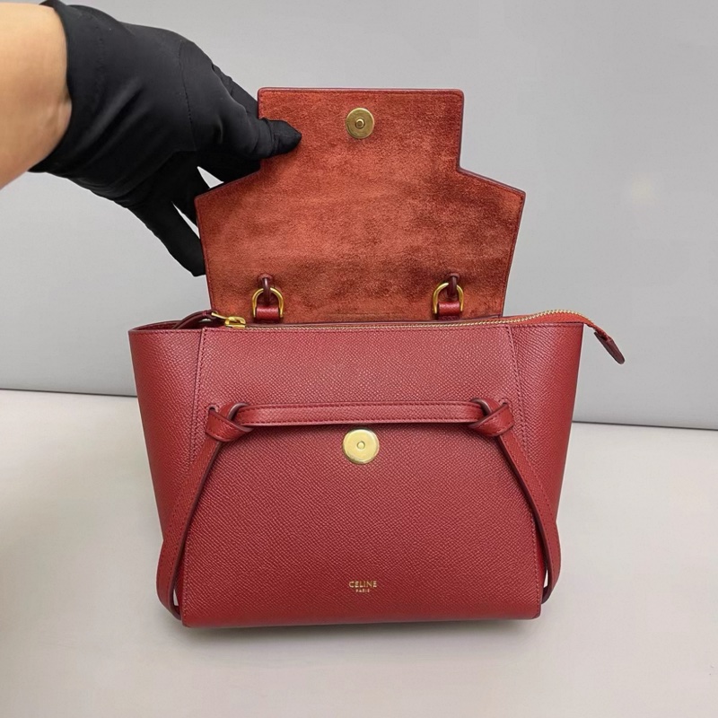 Celine賽琳 新標磚紅色nano鯰魚包-6