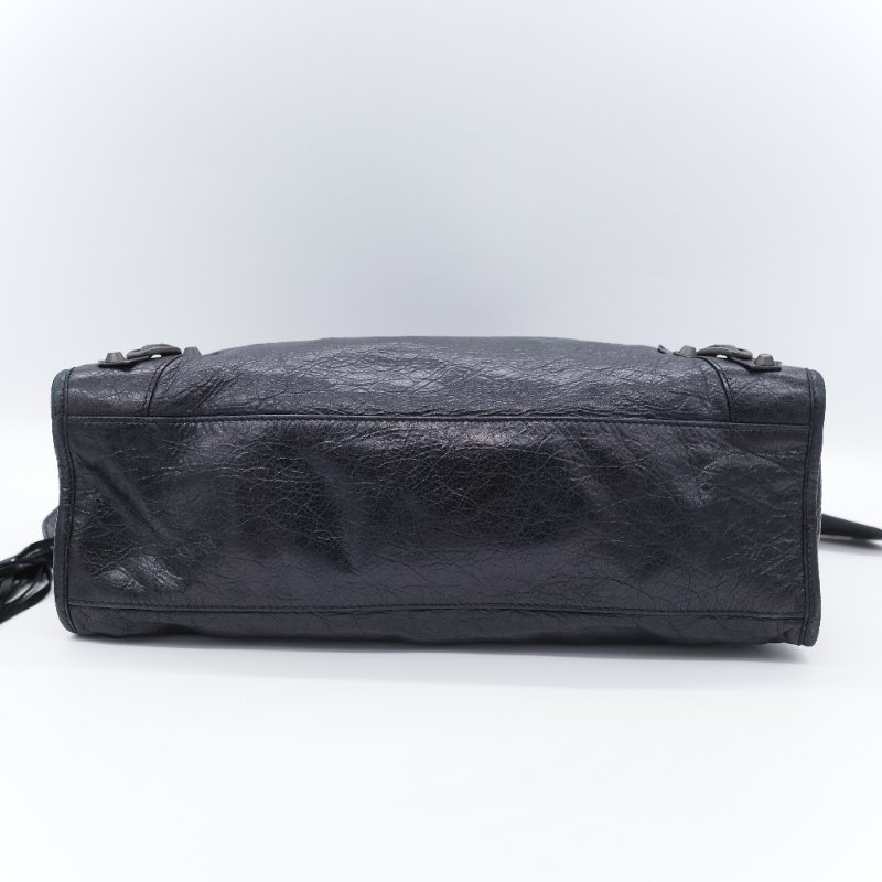 Balenciaga 巴黎世家 City 機車包 黑色 羊皮 手提包 肩背包 托特包-6