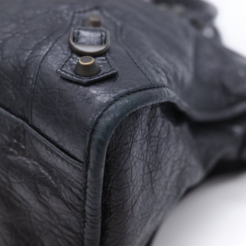 Balenciaga 巴黎世家 City 機車包 黑色 羊皮 手提包 肩背包 托特包-8