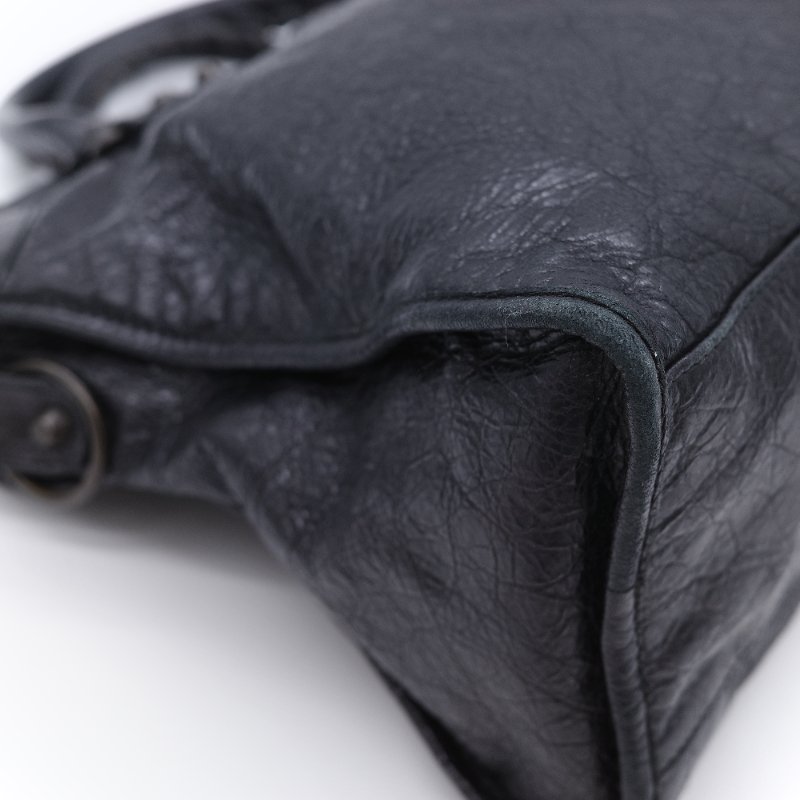 Balenciaga 巴黎世家 City 機車包 黑色 羊皮 手提包 肩背包 托特包-9