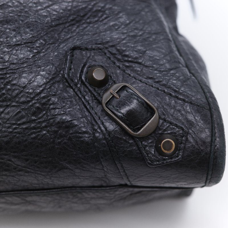Balenciaga 巴黎世家 City 機車包 黑色 羊皮 手提包 肩背包 托特包-12