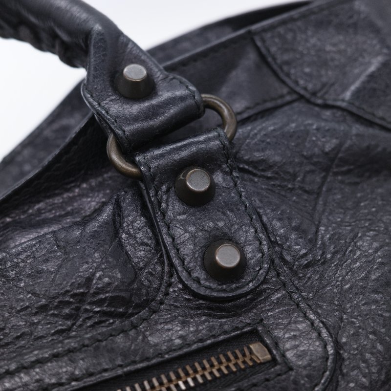 Balenciaga 巴黎世家 City 機車包 黑色 羊皮 手提包 肩背包 托特包-14