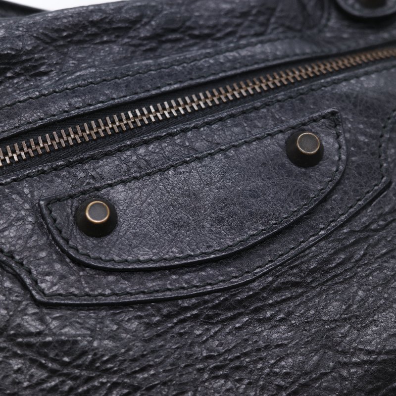 Balenciaga 巴黎世家 City 機車包 黑色 羊皮 手提包 肩背包 托特包-15