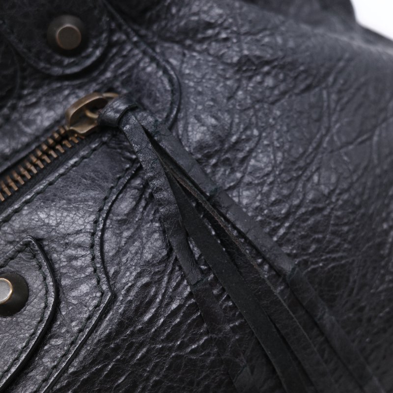 Balenciaga 巴黎世家 City 機車包 黑色 羊皮 手提包 肩背包 托特包-17