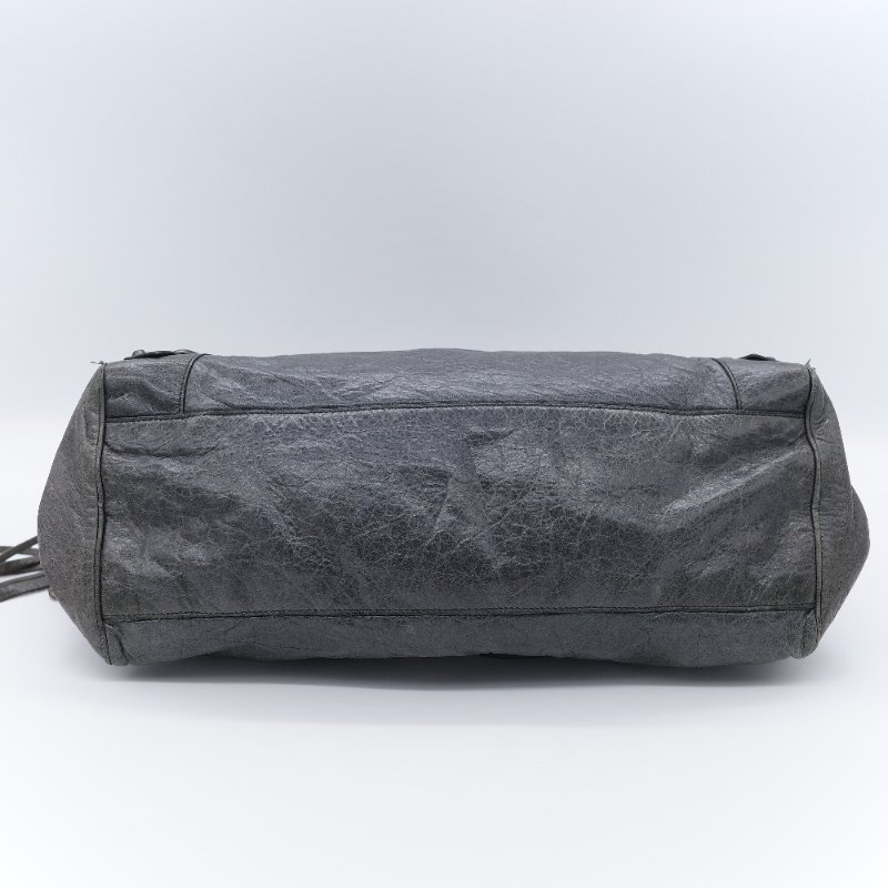 Balenciaga 巴黎世家 Twiggy 經典 灰色 羊皮 流浪感機車包 手提包-7