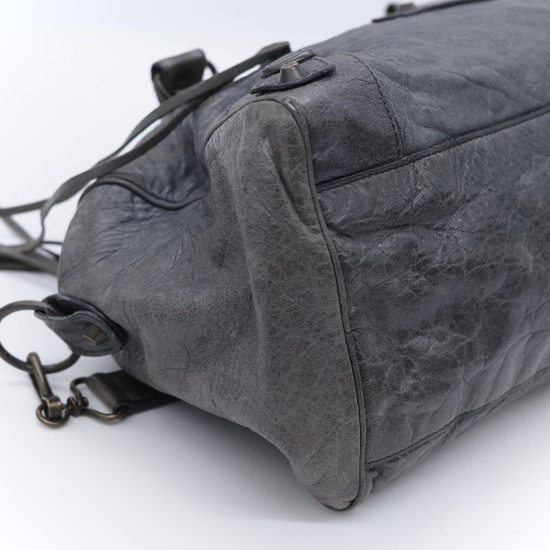 Balenciaga 巴黎世家 Twiggy 經典 灰色 羊皮 流浪感機車包 手提包-8