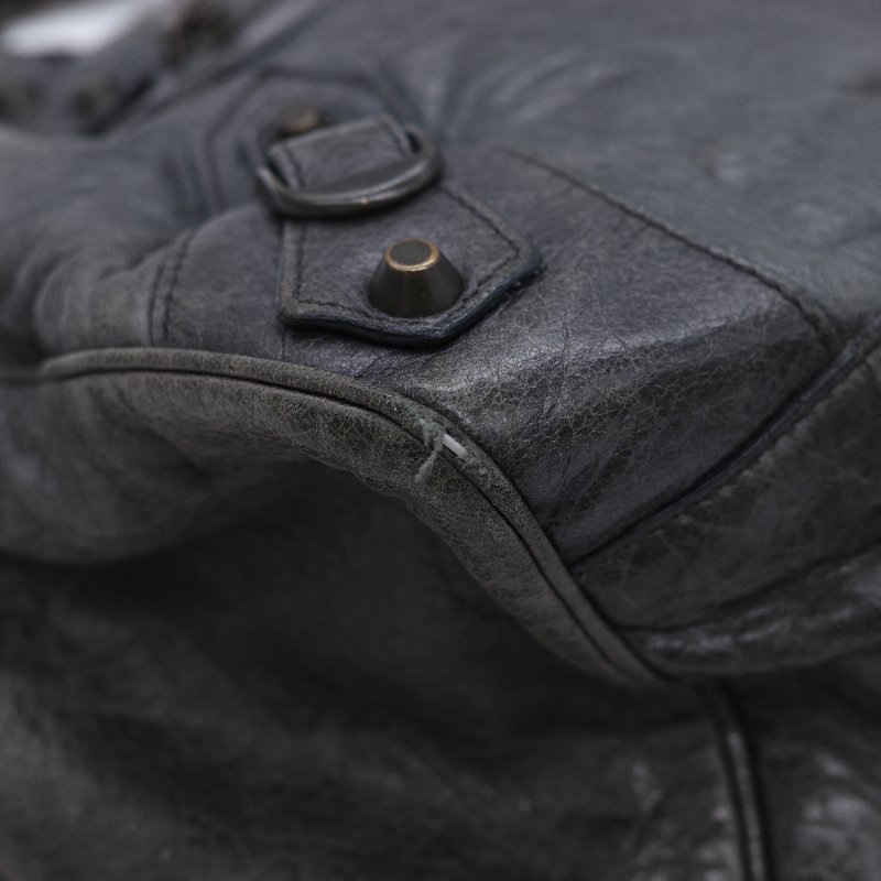 Balenciaga 巴黎世家 Twiggy 經典 灰色 羊皮 流浪感機車包 手提包-12