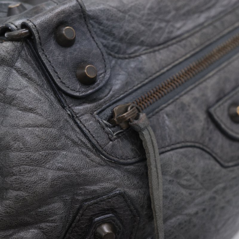 Balenciaga 巴黎世家 Twiggy 經典 灰色 羊皮 流浪感機車包 手提包-13