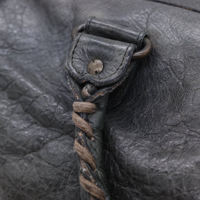 Balenciaga 巴黎世家 Twiggy 經典 灰色 羊皮 流浪感機車包 手提包-18