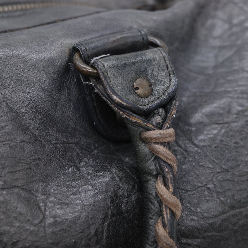 Balenciaga 巴黎世家 Twiggy 經典 灰色 羊皮 流浪感機車包 手提包-19