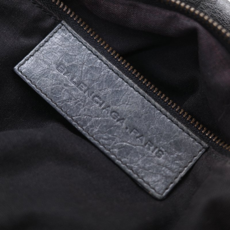 Balenciaga 巴黎世家 Twiggy 經典 灰色 羊皮 流浪感機車包 手提包-29