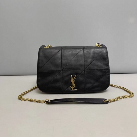 YSL聖羅蘭 Jamie迷你黑金全皮鏈條包