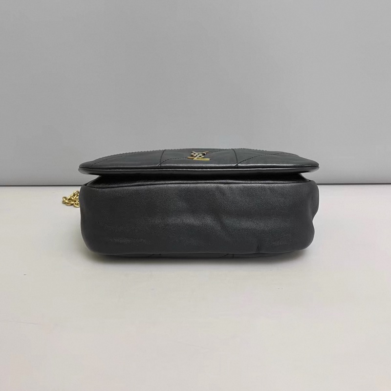 YSL聖羅蘭 Jamie迷你黑金全皮鏈條包-3