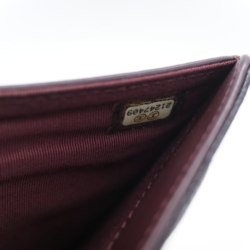 Chanel 香奈兒 經典 黑色菱格紋 顆粒小牛皮 銀扣 長夾-18