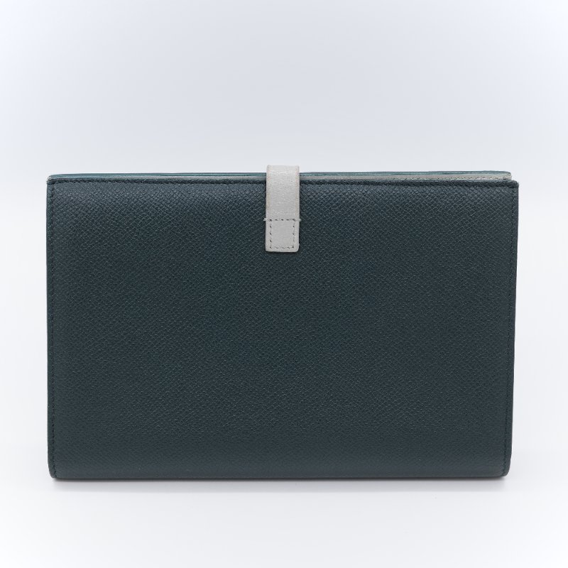 Celine 思琳 Strap 大號 綠色粒面小牛皮 扣帶長夾-1