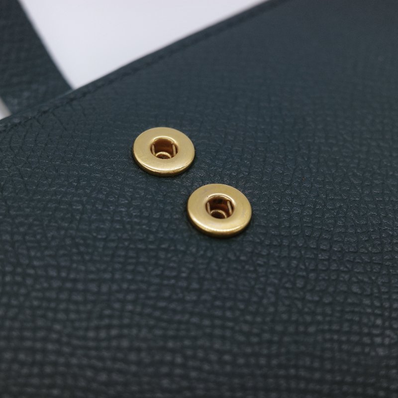 Celine 思琳 Strap 大號 綠色粒面小牛皮 扣帶長夾-9