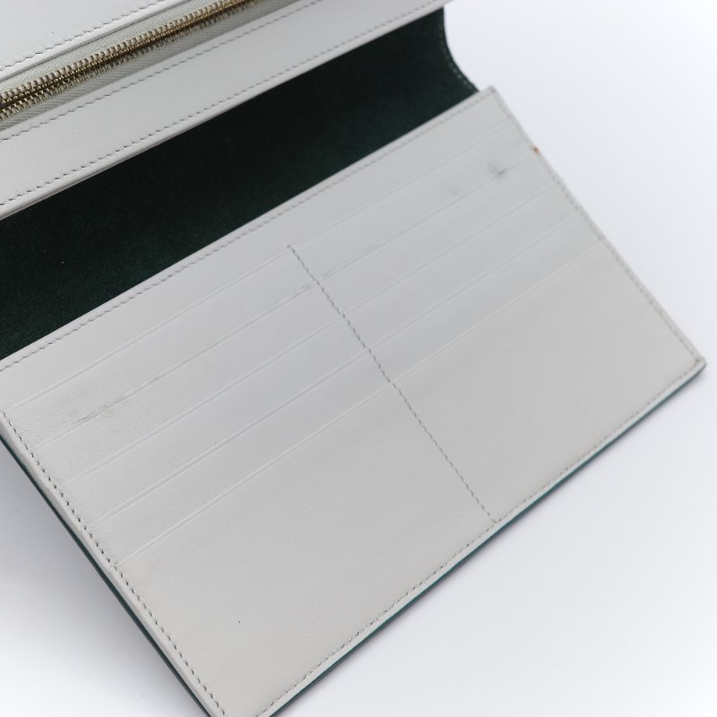 Celine 思琳 Strap 大號 綠色粒面小牛皮 扣帶長夾-10