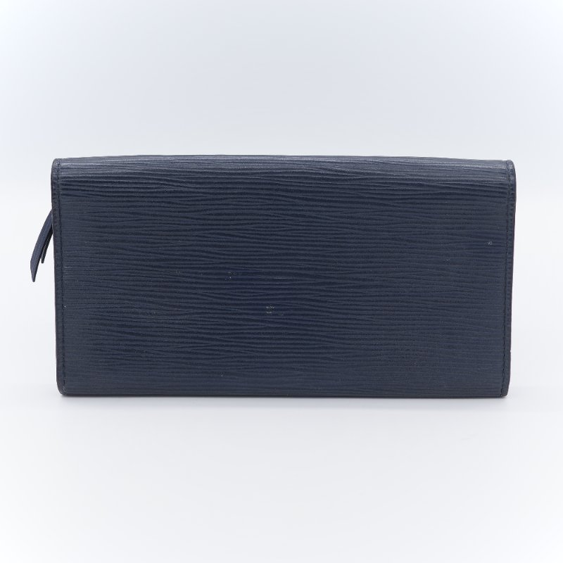 Louis Vuitton 路易威登 Emilie 靛藍色 Epi 水波紋 牛皮 長夾 錢包-1