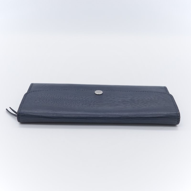 Louis Vuitton 路易威登 Emilie 靛藍色 Epi 水波紋 牛皮 長夾 錢包-4