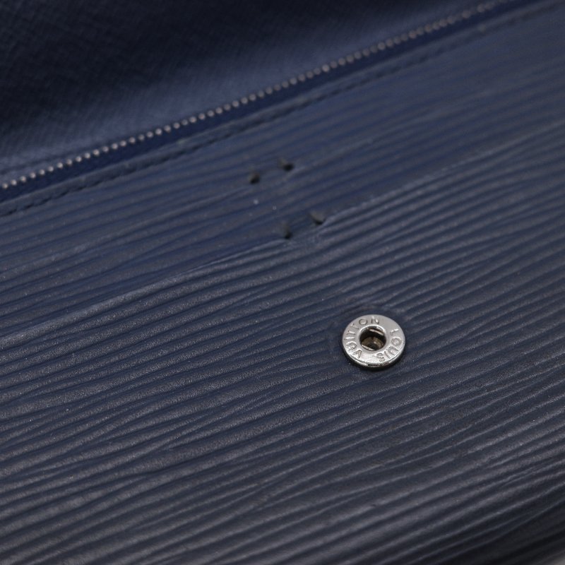 Louis Vuitton 路易威登 Emilie 靛藍色 Epi 水波紋 牛皮 長夾 錢包-14