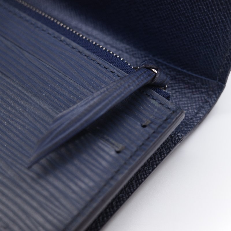 Louis Vuitton 路易威登 Emilie 靛藍色 Epi 水波紋 牛皮 長夾 錢包-19