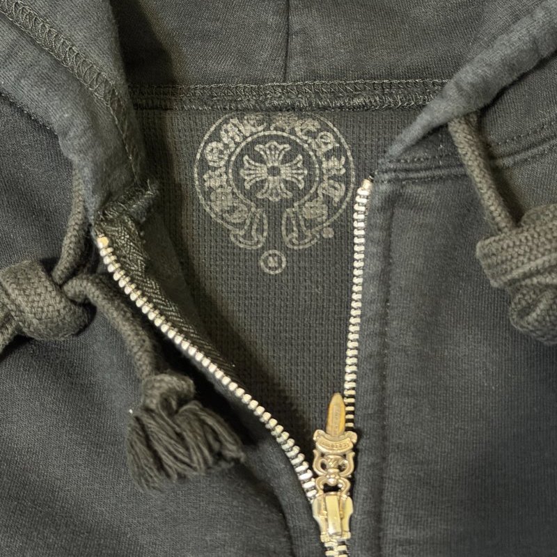 Chrome Hearts 克羅心 Hoodie Horseshoe Logo Scroll Cross Sleeve 黑色 帽T M 正品-26