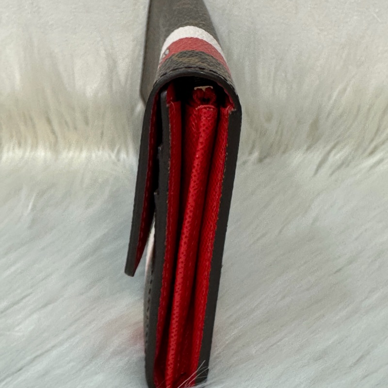 LV M60034 SARAH 原花字紋老花 門僮 信用卡拉鍊零錢長夾皮夾發財夾錢包-3