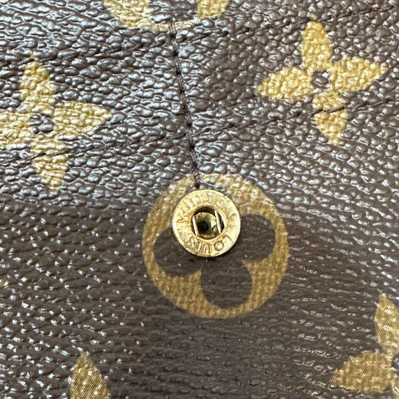 LV M60034 SARAH 原花字紋老花 門僮 信用卡拉鍊零錢長夾皮夾發財夾錢包-8