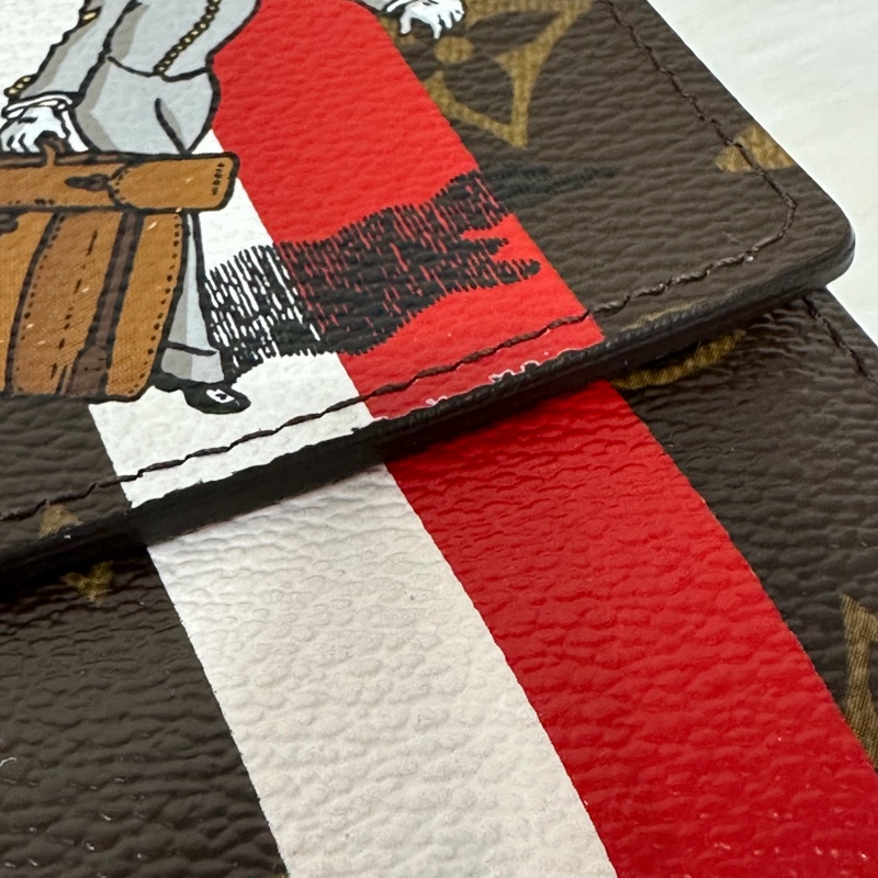 LV M60034 SARAH 原花字紋老花 門僮 信用卡拉鍊零錢長夾皮夾發財夾錢包-16