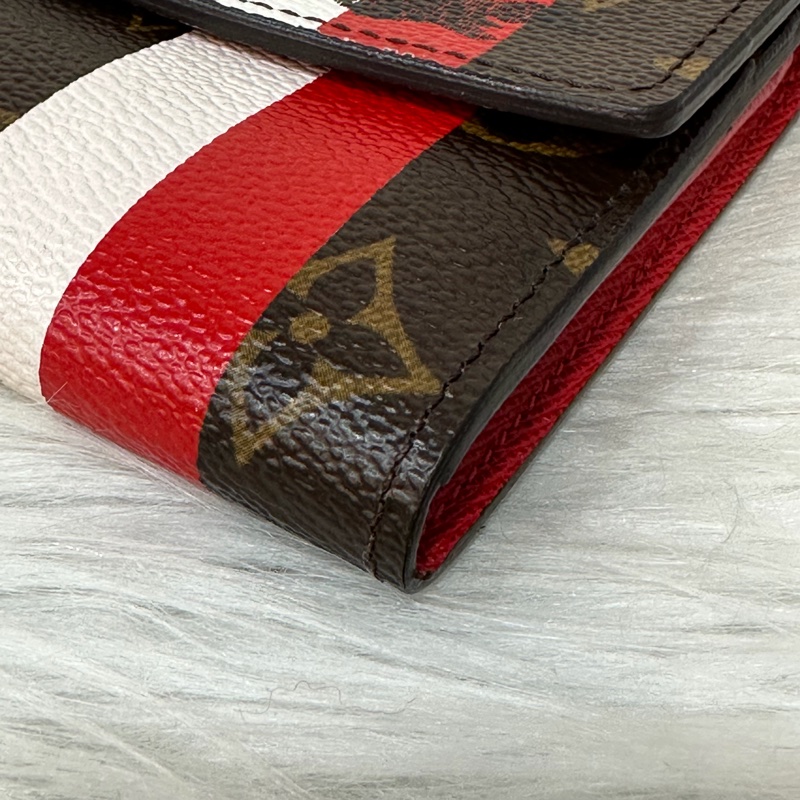 LV M60034 SARAH 原花字紋老花 門僮 信用卡拉鍊零錢長夾皮夾發財夾錢包-18