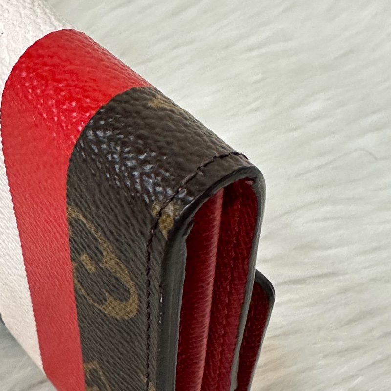 LV M60034 SARAH 原花字紋老花 門僮 信用卡拉鍊零錢長夾皮夾發財夾錢包-20