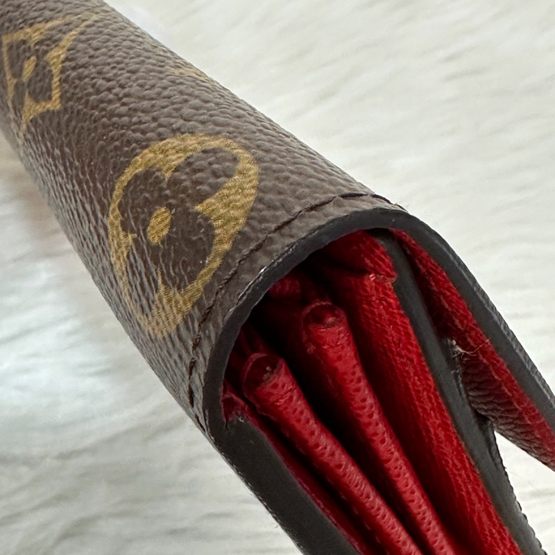 LV M60034 SARAH 原花字紋老花 門僮 信用卡拉鍊零錢長夾皮夾發財夾錢包-22