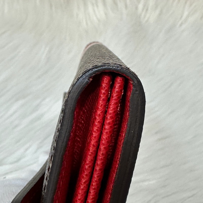 LV M60034 SARAH 原花字紋老花 門僮 信用卡拉鍊零錢長夾皮夾發財夾錢包-24