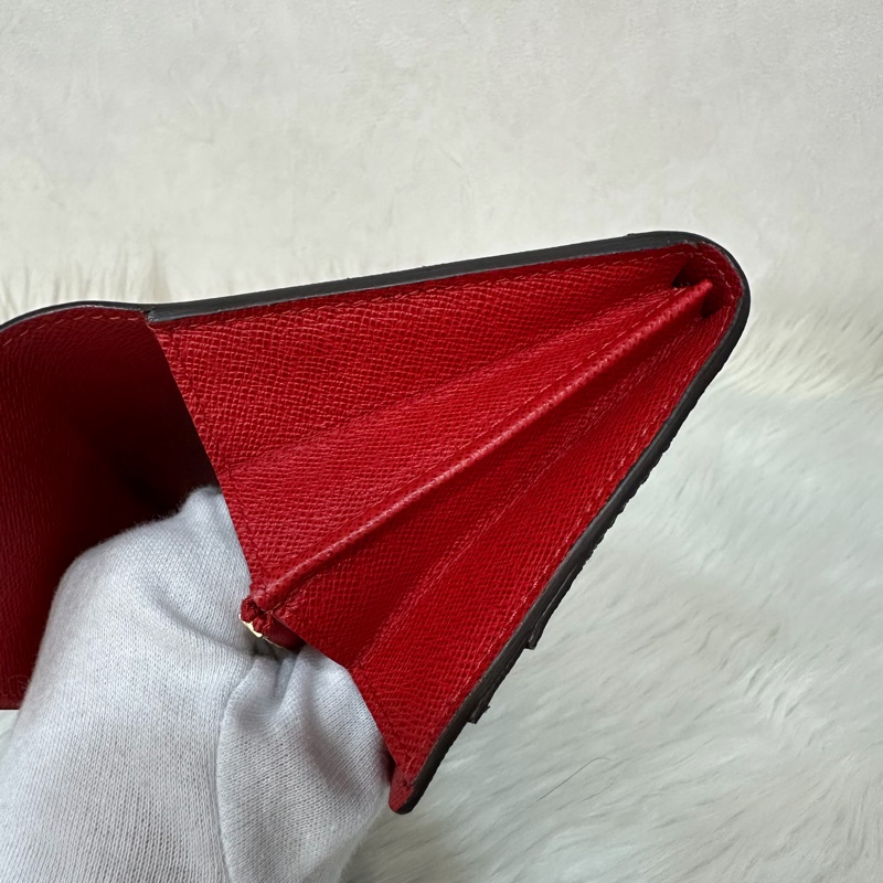 LV M60034 SARAH 原花字紋老花 門僮 信用卡拉鍊零錢長夾皮夾發財夾錢包-25