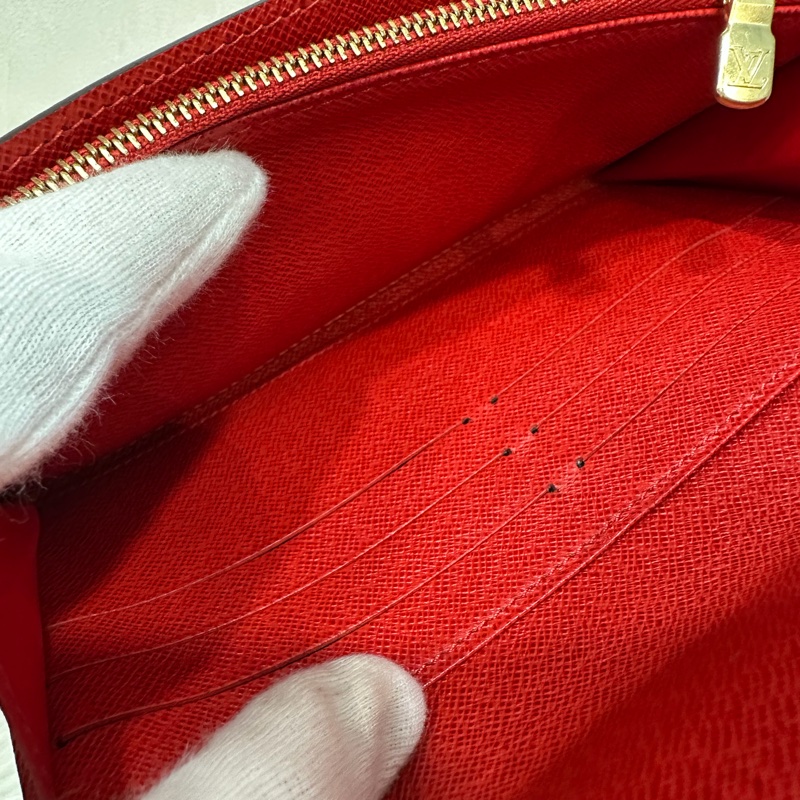 LV M60034 SARAH 原花字紋老花 門僮 信用卡拉鍊零錢長夾皮夾發財夾錢包-31