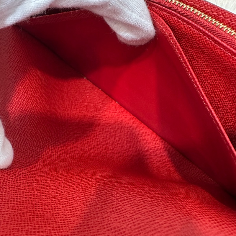 LV M60034 SARAH 原花字紋老花 門僮 信用卡拉鍊零錢長夾皮夾發財夾錢包-32