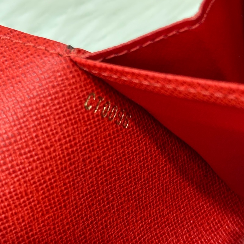 LV M60034 SARAH 原花字紋老花 門僮 信用卡拉鍊零錢長夾皮夾發財夾錢包-36