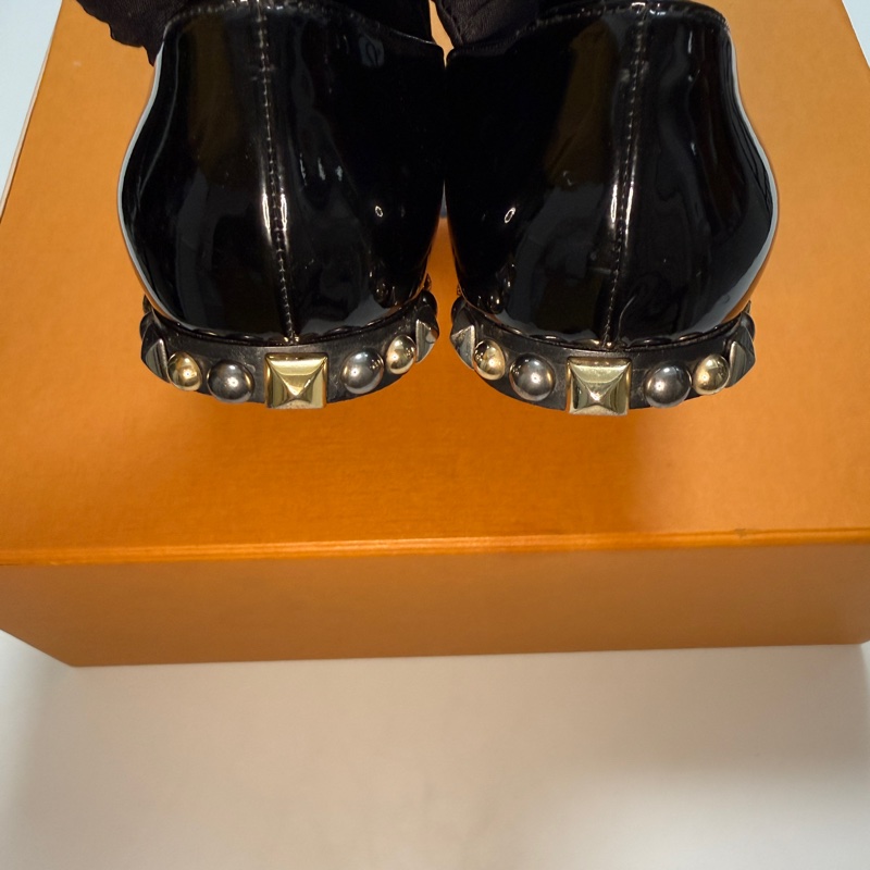 Louis Vuitton路易威登 黑色漆皮樂福鞋 36.5碼-4