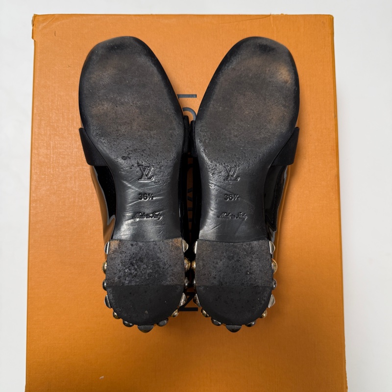 Louis Vuitton路易威登 黑色漆皮樂福鞋 36.5碼-6