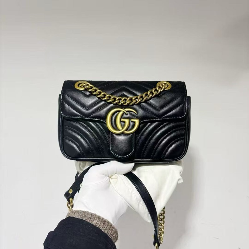 Gucci古馳marmont22黑金小號馬蒙-0