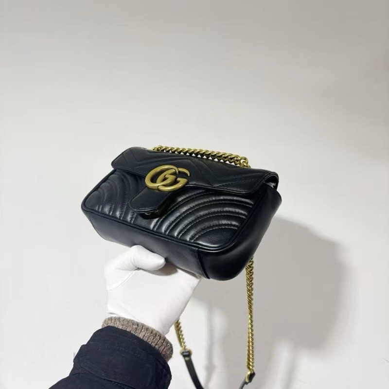 Gucci古馳marmont22黑金小號馬蒙-2