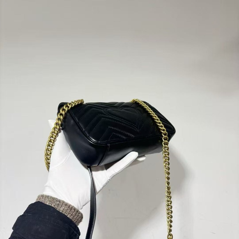 Gucci古馳marmont22黑金小號馬蒙-3