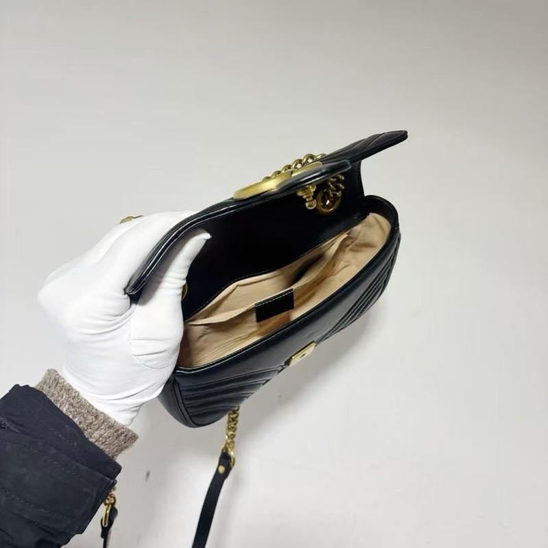 Gucci古馳marmont22黑金小號馬蒙-4