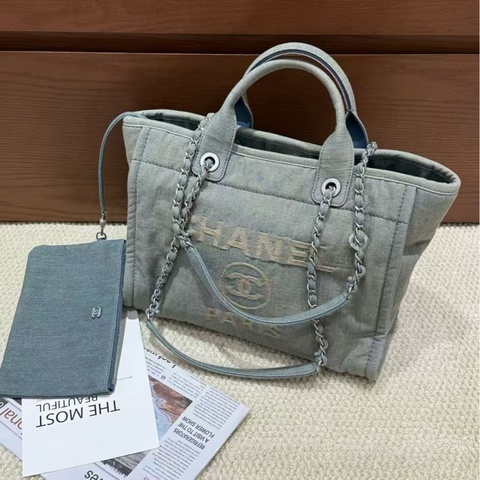 Chanel/香奈兒 23S丹寧牛仔沙灘包