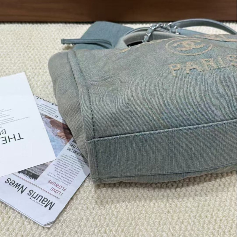 Chanel/香奈兒 23S丹寧牛仔沙灘包-3