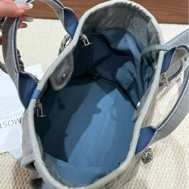 Chanel/香奈兒 23S丹寧牛仔沙灘包-6