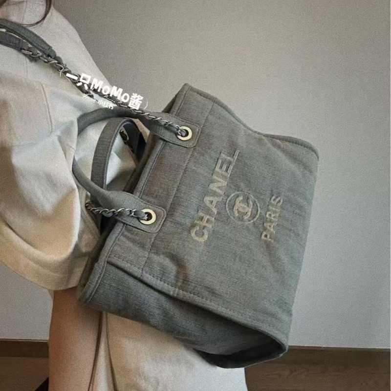 Chanel/香奈兒 23S丹寧牛仔沙灘包-7