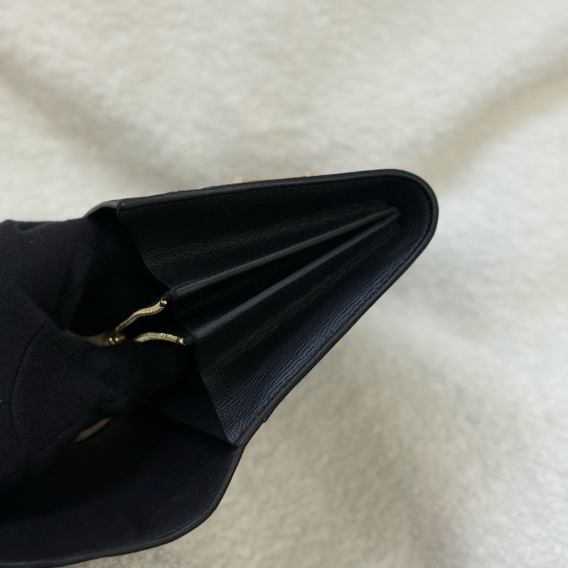 Hermes 玫瑰金釦 Epsom皮 Constance 二折短夾 黑色-10