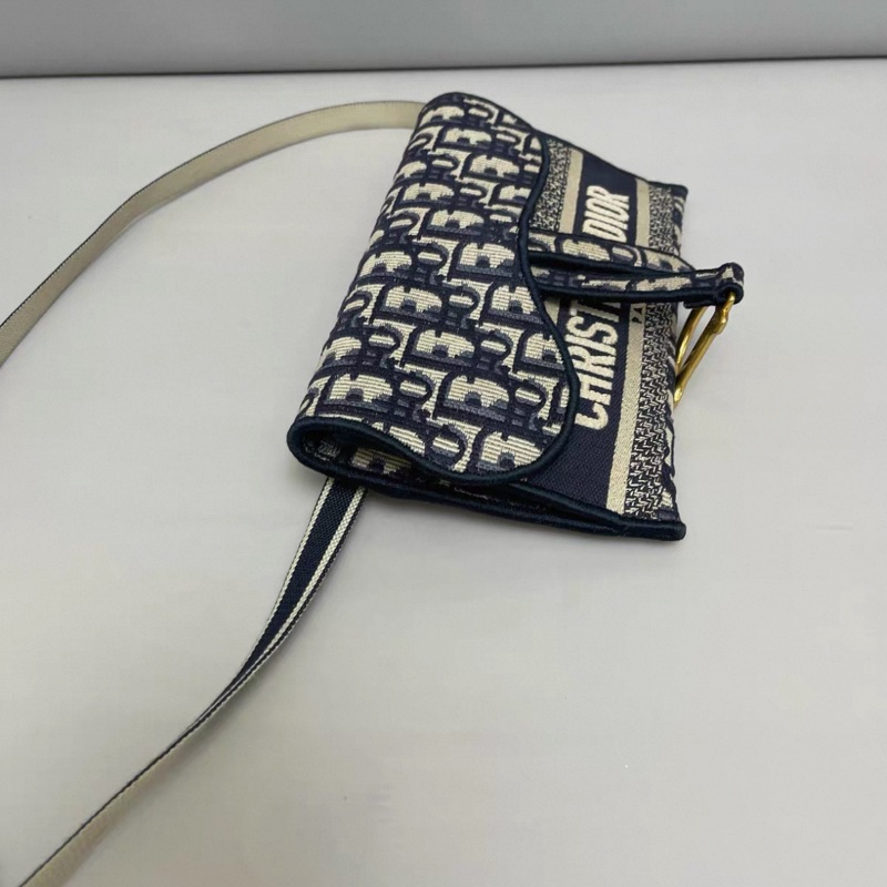 Dior迪奧 saddle老花刺繡腰包胸包斜挎包-3